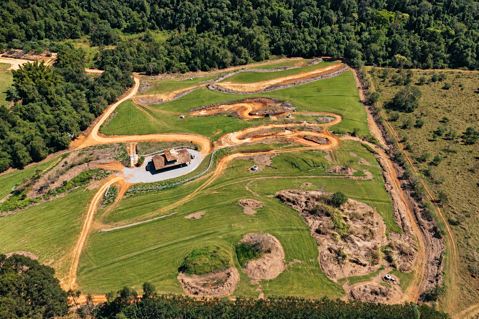 Vista aérea do circuito off-road